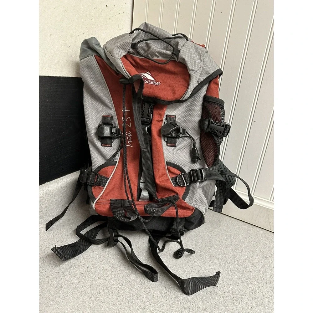 High Sierra Hiking Backpack Trek 25+ Orange Gray Outdoor Climbing Bag